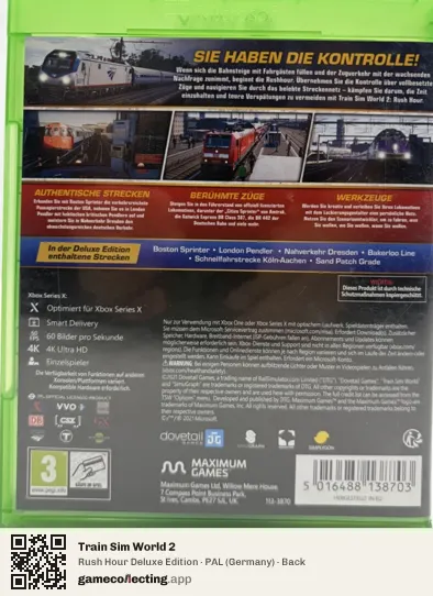 Train Sim World 2 Xbox Series X, Germany box back
