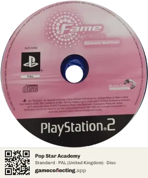 Pop Star Academy PlayStation 2, PAL disc