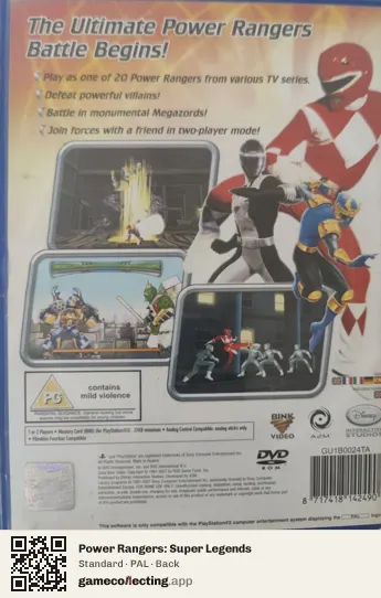 Power Rangers: Super Legends PlayStation 2, PAL box back