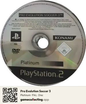 Pro Evolution Soccer 3 PlayStation 2, PAL disc