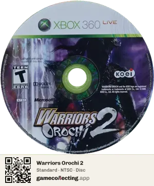 Warriors Orochi 2 Xbox 360, NTSC disc