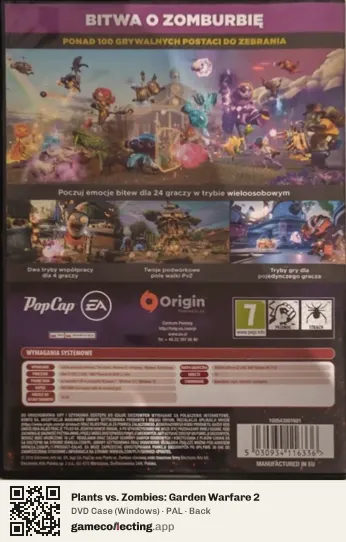 Plants vs. Zombies: Garden Warfare 2 Computer, PAL box back