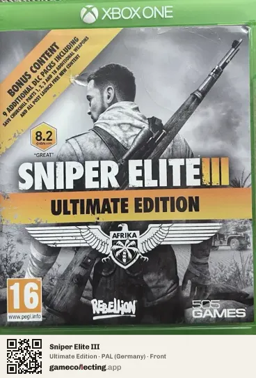 Sniper Elite III Xbox One, Germany box front