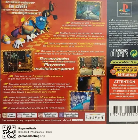 Rayman Rush PlayStation, France box back