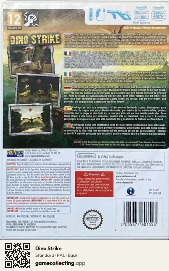 Dino Strike Nintendo Wii, PAL box back
