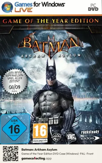 Batman: Arkham Asylum Computer, PAL box front