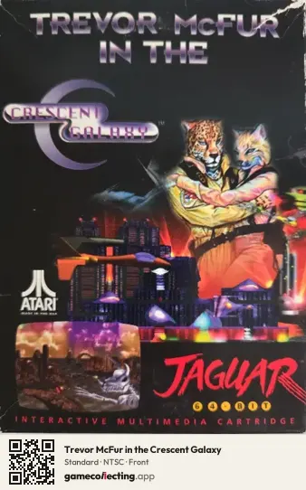Trevor McFur in the Crescent Galaxy Atari Jaguar, NTSC box front