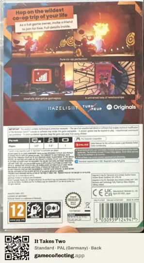 It Takes Two Nintendo Switch, Germany box back