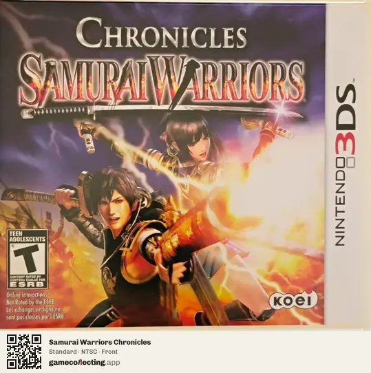 Samurai Warriors Chronicles Nintendo 3DS, NTSC box front