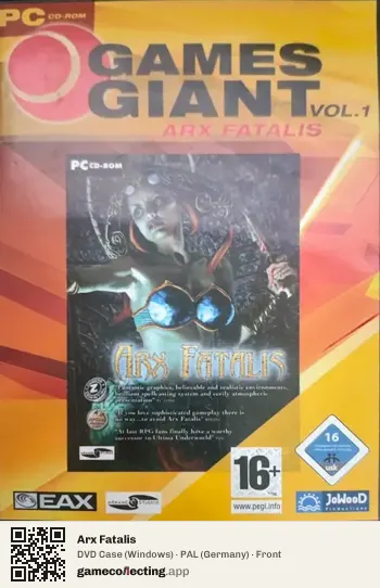 Arx Fatalis Computer, Germany box front