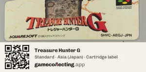 Treasure Hunter G Super Nintendo Entertainment System, Asia cartridge label