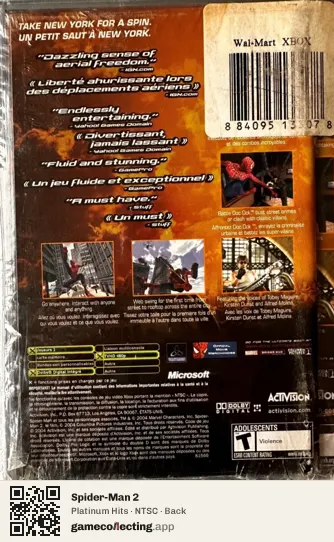Spider-Man 2 Xbox, NTSC box back