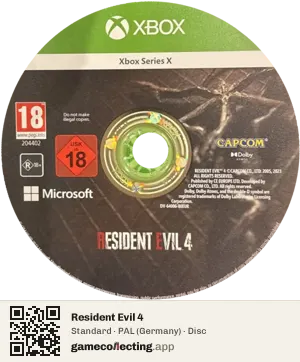Resident Evil 4 Xbox Series X, PAL disc