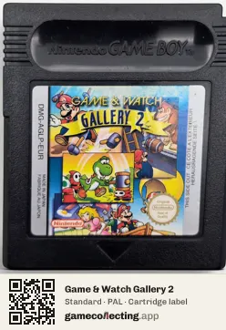 Game & Watch Gallery 2 Game Boy Color, PAL cartridge label