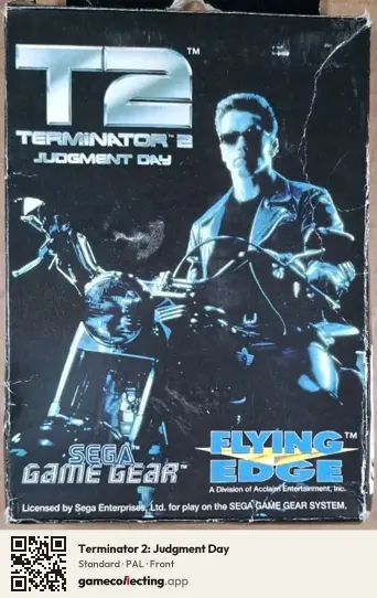 Terminator 2: Judgment Day Sega Game Gear, PAL box front