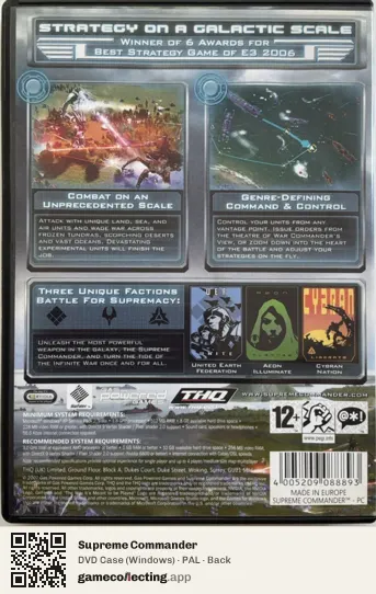 Supreme Commander Computer, PAL box back