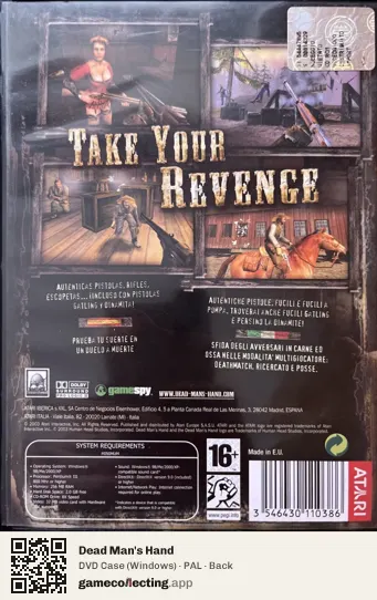 Dead Man's Hand Computer, PAL box back
