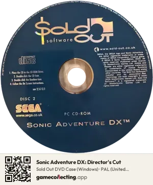Sonic Adventure DX: Director's Cut Computer, PAL disc