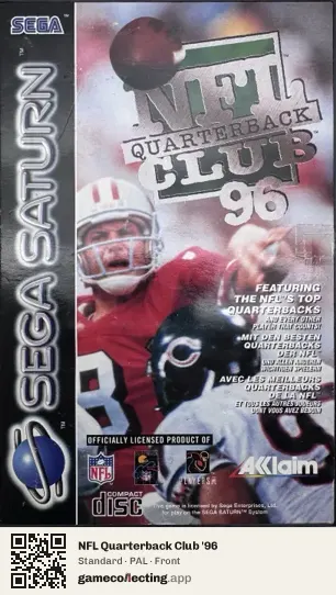 NFL Quarterback Club '96 Sega Saturn, PAL box front