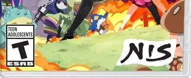 Disgaea Mayhem, the ESRB box on its front