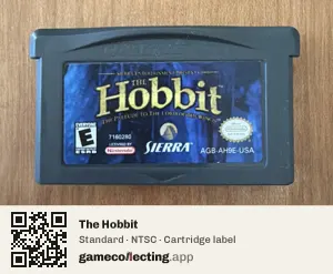 The Hobbit Game Boy Advance, NTSC cartridge label
