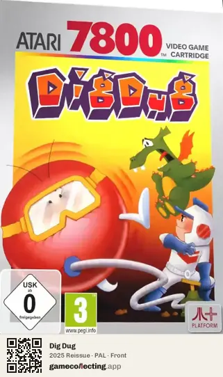 Dig Dug Atari 7800, PAL box front