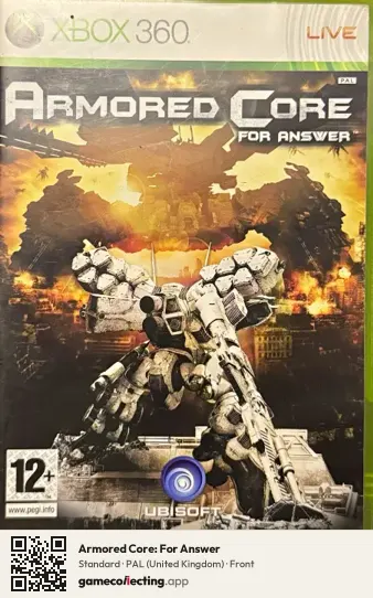 Armored Core: For Answer Xbox 360, United Kingdom box front
