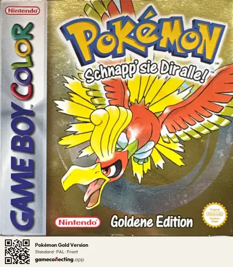 Pokémon Gold Version Game Boy Color, PAL box front