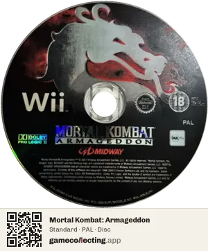 Mortal Kombat: Armageddon Nintendo Wii, PAL disc