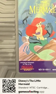 Disney's The Little Mermaid Nintendo Entertainment System, NTSC cartridge label