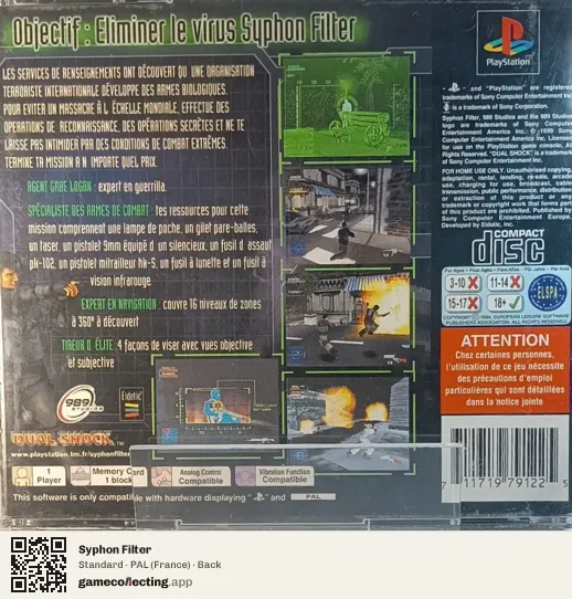 Syphon Filter PlayStation, France box back