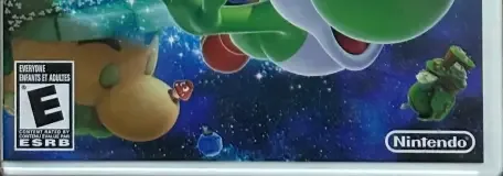 Super Mario Galaxy 2, the ESRB box on its front