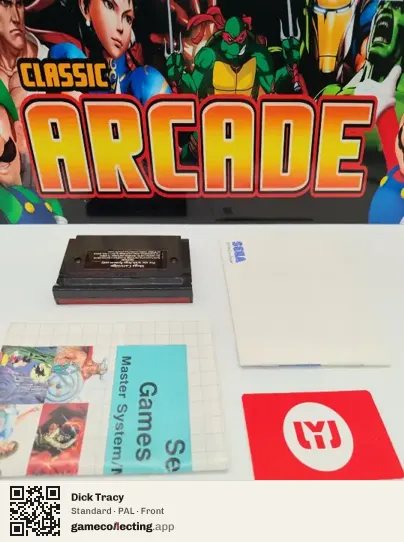 Dick Tracy Sega Master System, PAL box front
