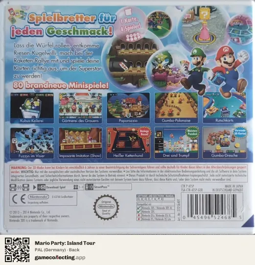 Mario Party: Island Tour Nintendo 3DS, Germany box back