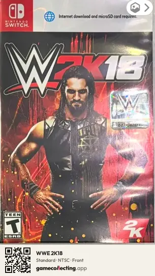 WWE 2K18 Nintendo Switch, NTSC box front