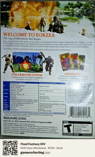 Final Fantasy XIV Computer, NTSC box back