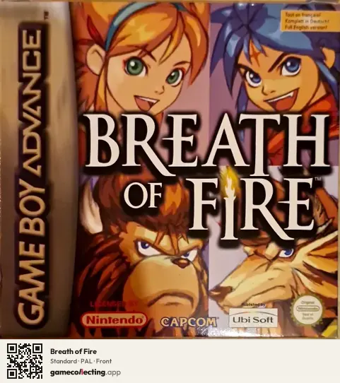 Breath of Fire Game Boy Advance, PAL box front