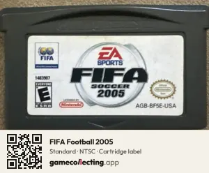 FIFA Football 2005 Game Boy Advance, NTSC cartridge label