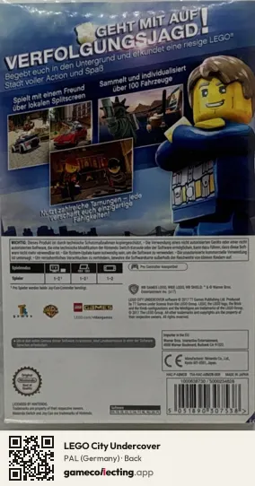 LEGO City Undercover Nintendo Switch, Germany box back