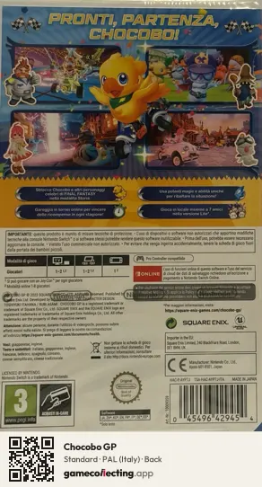 Chocobo GP Nintendo Switch, Italy box back
