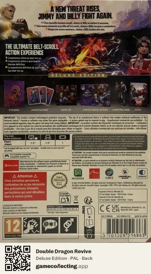 Double Dragon Revive Nintendo Switch, PAL box back