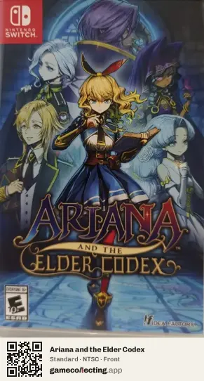 Ariana and the Elder Codex Nintendo Switch, NTSC box front