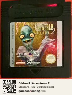 Oddworld Adventures 2 Game Boy Color, PAL cartridge label