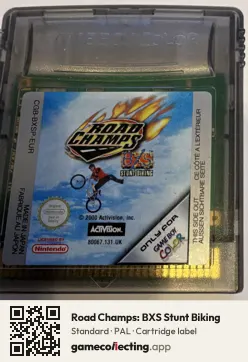 Road Champs: BXS Stunt Biking Game Boy Color, PAL cartridge label