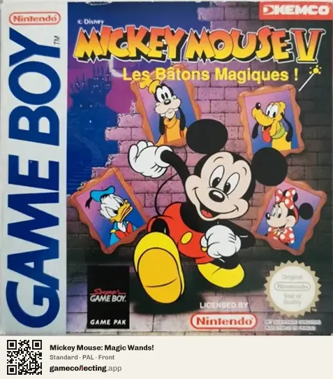 Mickey Mouse: Magic Wands! Game Boy, PAL box front
