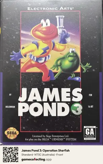 James Pond 3: Operation Starfish Sega Mega Drive / Genesis, Australia box front