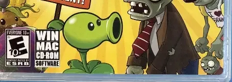 Plants vs. Zombies, the ESRB box on its front