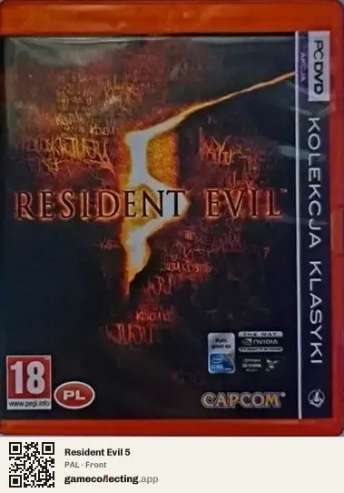 Resident Evil 5 Computer, PAL box front