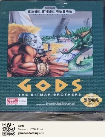 Gods Sega Mega Drive / Genesis, NTSC box front