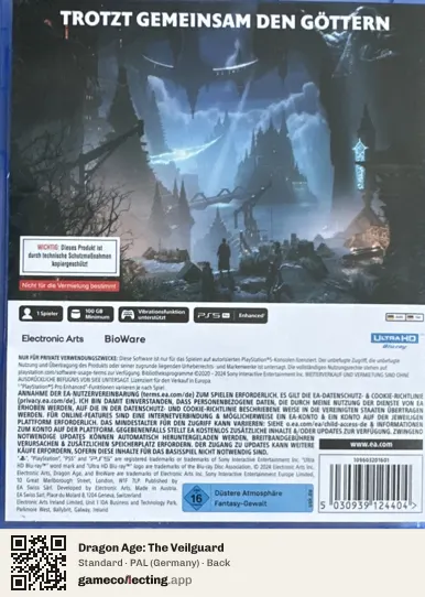 Dragon Age: The Veilguard PlayStation 5, Germany box back